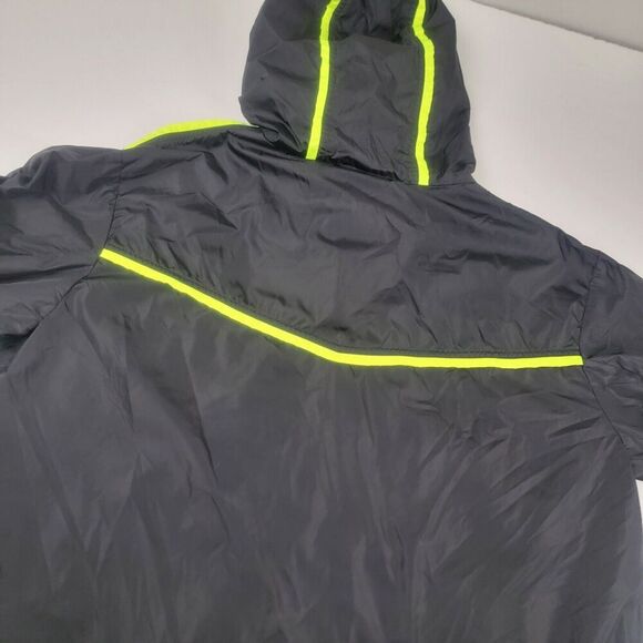 MCM Men's Flo Black Nylon Rubber Logo Parka Windbreaker Jacket Oversized Medium - Picture 12 of 14